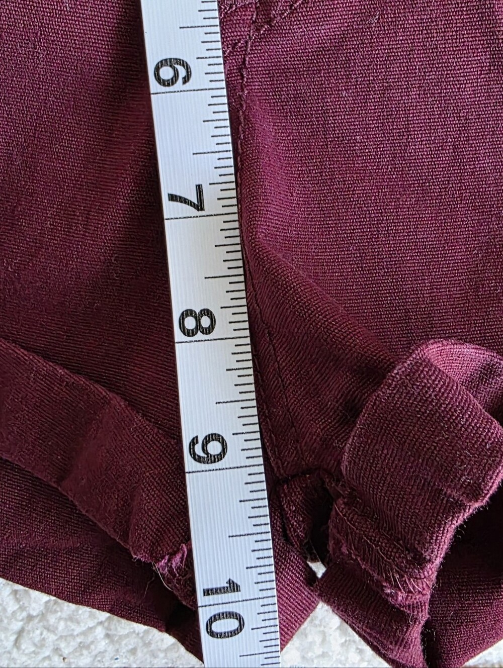 Burgandy Red Cuffed Micro Shorts Size S - Picture 12 of 14